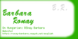 barbara ronay business card
